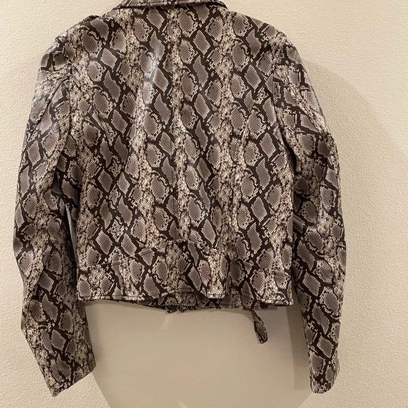 Snake Print Faux Leather Jacket - Picture 3 of 3